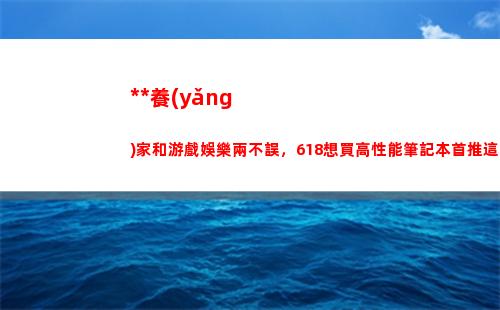 掙錢養(yǎng)家和玩游戲娛樂兩不誤 618想買高性能筆記本推廣這三款