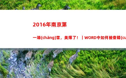 016年南京第一場(chǎng)雪，美爆了！｜WORD中如何檢查錯(cuò)別字？(2016年南京第一產(chǎn)業(yè)總值)"