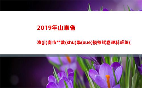 019年山東省濟(jì)南市高考數(shù)學(xué)模擬試卷理科詳細(xì)解析word版可編輯(2019年山東省本科線)"
