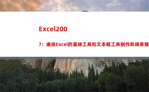 Excel2007：通過Excel的直線工具和文本框工具制作斜線表頭(excel2007行高怎么設(shè)置)