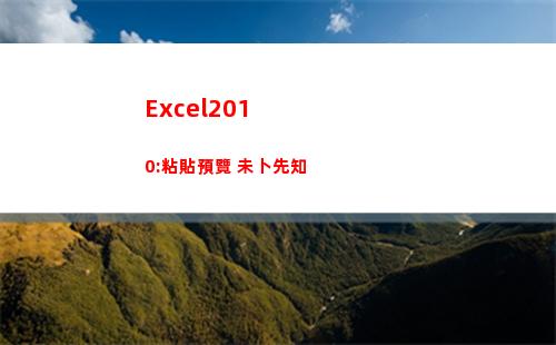 Excel2010:粘貼預覽 未卜先知(excel2010工作簿文件的默認擴展名)
