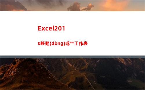 Excel2010移動(dòng)或復(fù)制工作表(excel2010工作簿文件的默認(rèn)擴(kuò)展名)