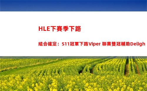 HLE下賽季下路組合確定：S11冠軍下路Viper+聯賽雙冠輔助Delight