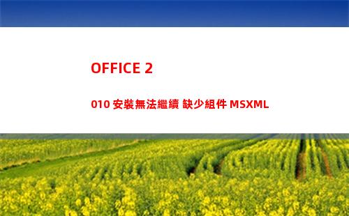 OFFICE 2010 安裝無法繼續 缺少組件 MSXML