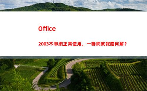 Office  2003不聯網正常使用，一聯網就報錯何解？