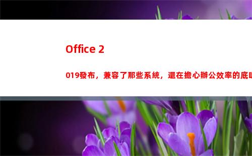 Office 2019發布，兼容了那些系統，還在擔心辦公效率的底嗎？