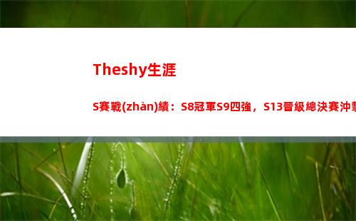 Theshy生涯S賽戰(zhàn)績：S8冠軍S9四強，S13晉級總決賽沖擊冠軍