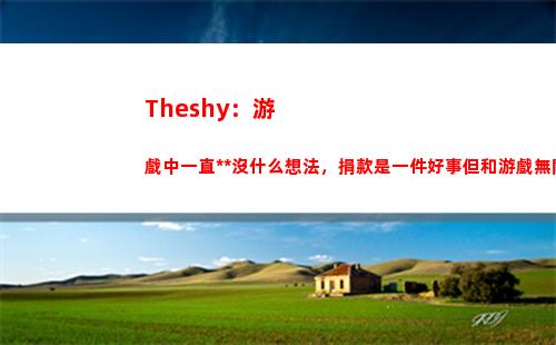 Theshy：游戲中一直死沒什么想法，捐款是一件好事但和游戲無關