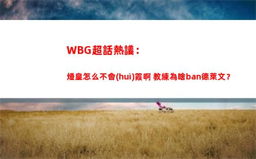 WBG超話熱議：燈皇怎么不會(huì)霞啊 教練為啥ban德萊文？