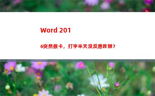 Word 2016突然很卡，打字半天沒反應咋辦？