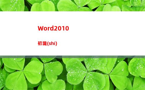Word2010初識(shí)(word2010中文版應(yīng)在什么環(huán)境下使用)