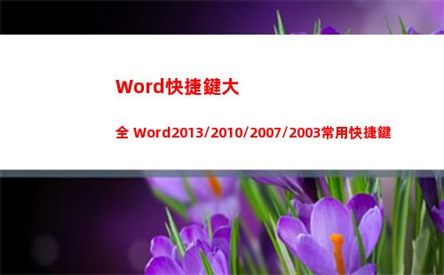 Word快捷鍵大全 Word2013/2010/2007/2003常用快捷鍵大全(word快捷鍵大全圖片)
