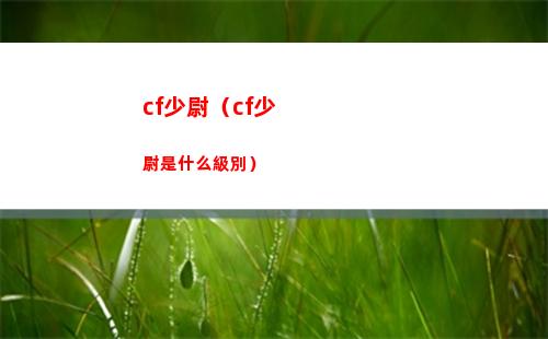 cf少尉（cf少尉是什么級別）