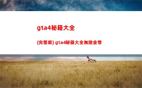 gta4秘籍大全(完整版) gta4秘籍大全無限金幣