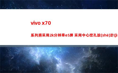 vivo x70系列將沿用2k辨別率e5屏 沿用重心挖孔安排