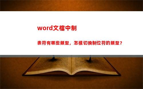 word文檔中制表符有哪些類型，怎樣切換制位符的類型？(Word文檔中制作的表格應該怎樣把線段打斷)