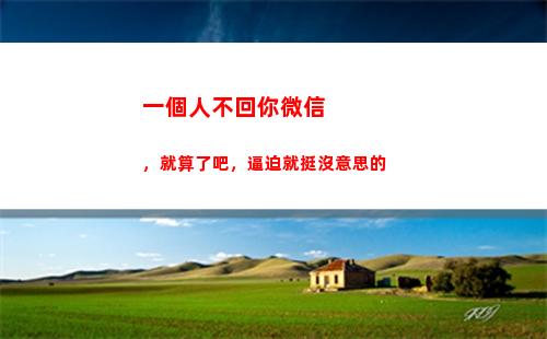 一個人不回你微信，就算了吧，逼迫就挺沒意思的(卻發了朋友圈)