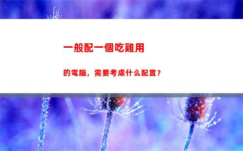 一般配一個吃雞用的電腦，需要考慮什么配置？