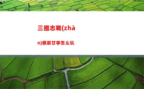 三國志戰(zhàn)棋版甘寧怎么玩