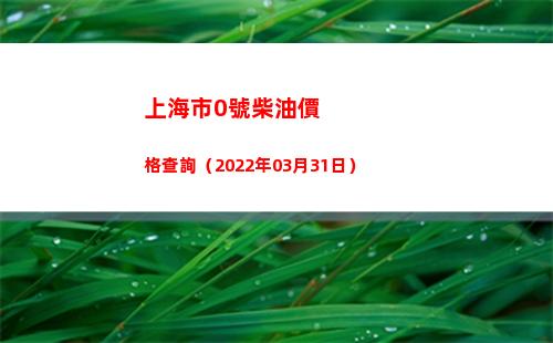 上海市0號柴油價格查詢（2022年03月31日）