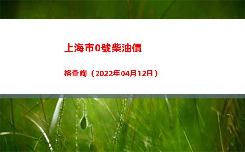 上海市0號柴油價格查詢（2022年04月12日）