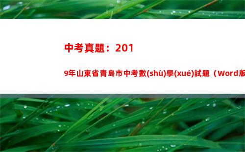 中考真題：2019年山東省青島市中考數(shù)學(xué)試題（Word版含答案解析）(中考真題試卷)