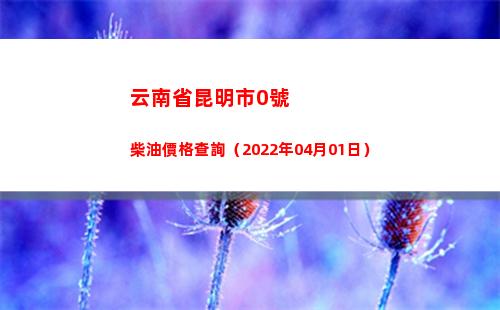 云南省昆明市0號柴油價格查詢（2022年04月01日）