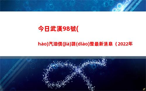 今日武漢98號(hào)汽油價(jià)調(diào)整最新消息（2022年04月08日）