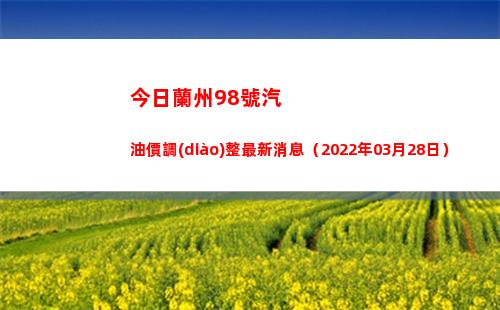 今日蘭州98號汽油價調(diào)整最新消息（2022年03月28日）