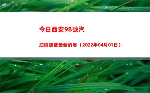 今日西安98號汽油價調整最新消息（2022年04月01日）