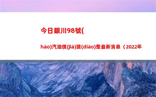 今日銀川98號(hào)汽油價(jià)調(diào)整最新消息（2022年04月13日）插圖