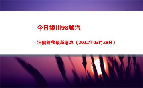 今日銀川98號汽油價調整最新消息（2022年03月29日）