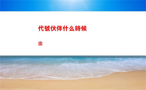 代號伙伴什么時候出