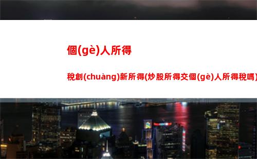 個(gè)人所得稅遲繳(個(gè)人所得稅申報(bào)遲了一天)