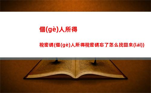 個(gè)人所得稅老是(個(gè)人所得稅老是注冊(cè)不成功)