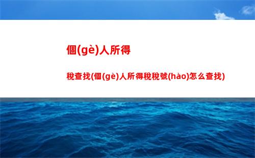 如何查個(gè)人所得稅繳稅記錄(怎樣查個(gè)人所得稅的繳稅情況)