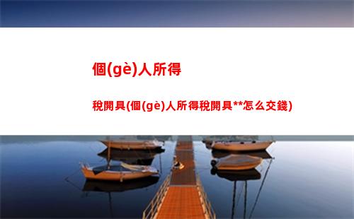 個(gè)人所得稅所得的種類(個(gè)人所得稅綜合所得種類)