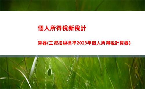 新的個人所得稅計算(新個人所得稅計算題及解析)