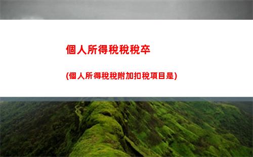 個人所得稅稅目表(個人所得稅稅率表月度)
