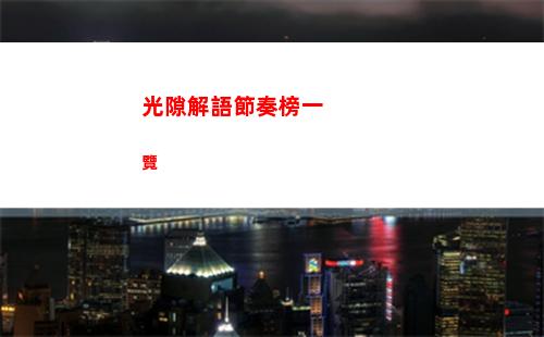 光隙解語節奏榜一覽