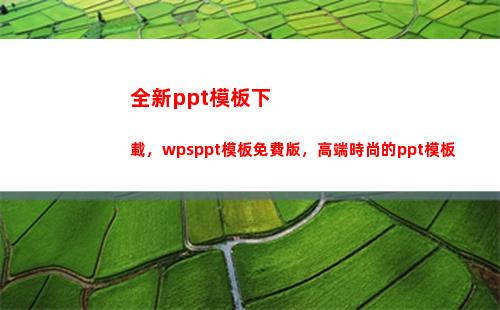 全新ppt模板下載，wpsppt模板免費版，高端時尚的ppt模板(好看的PPT模板)