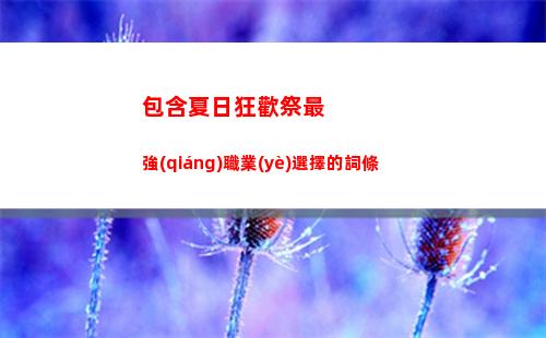包含夏日狂歡祭最強(qiáng)職業(yè)選擇的詞條