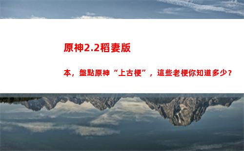原神2.2稻妻本子，清點原神“曠古梗”，那些老梗你領會幾何？