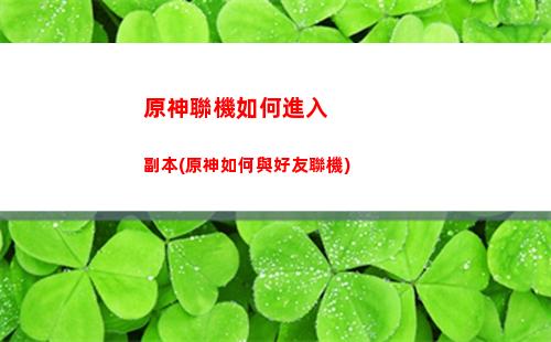 原神聯機可以帶幾個角色(原神可以聯機的世界任務)