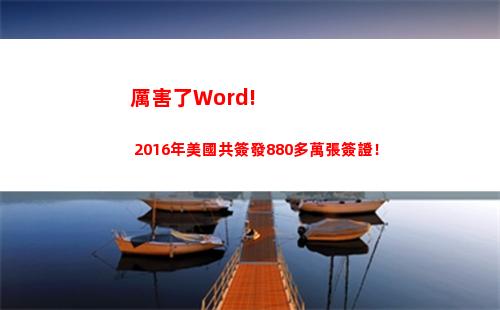 厲害了Word! 2016年美國共簽發880多萬張簽證！(厲害了world手機卡真的假的)