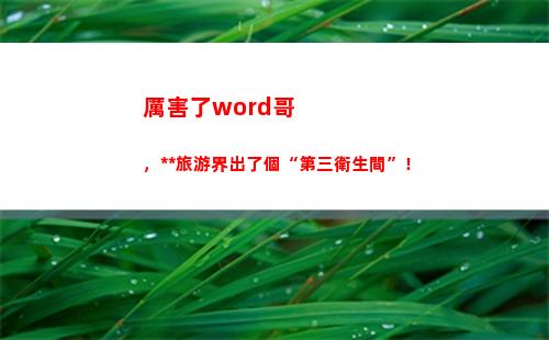 厲害了word哥，中國旅游界出了個“第三衛生間”！(厲害了word哥表情包)