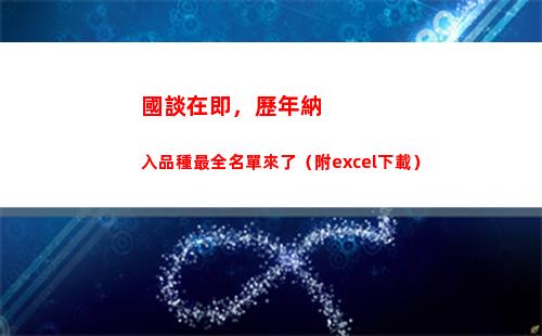 國談在即，歷年納入品種最全名單來了（附excel下載）