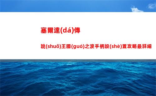 塞爾達(dá)傳說(shuō)王國(guó)之淚手柄設(shè)置攻略最詳細(xì)