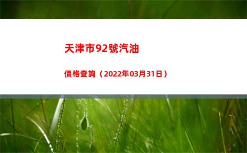 天津市92號汽油價格查詢（2022年03月31日）