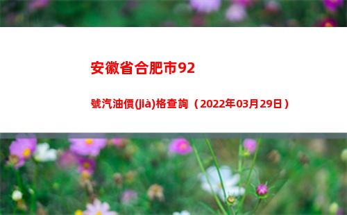 安徽省合肥市92號汽油價(jià)格查詢（2022年03月29日）